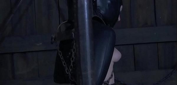  Restrained sub whipped during humiliation